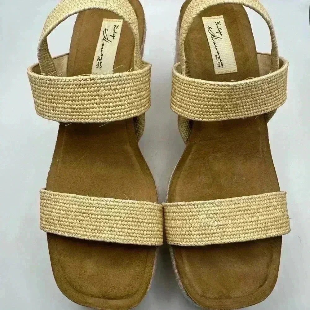 Vintage Havana Harlow Women 8.5 Sandals Chunky Heels Platform Espadrille Block